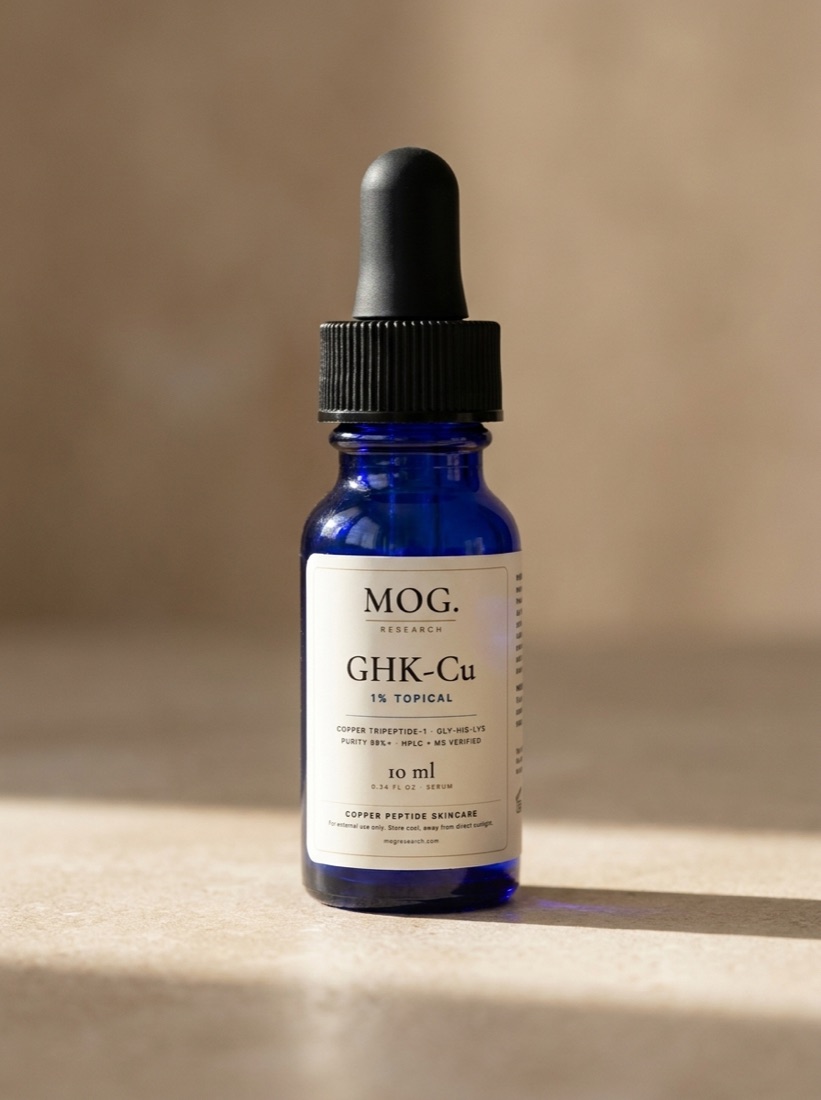 MOG Glow Peptide Serum dropper bottle